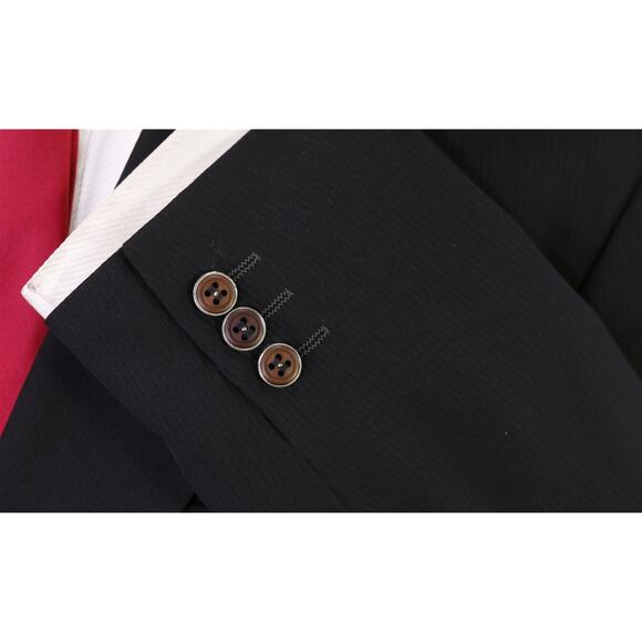 Versus Gianni Versace Mens Black Tonestripe Double Breasted Wool Suit 40R - Picture 6 of 10